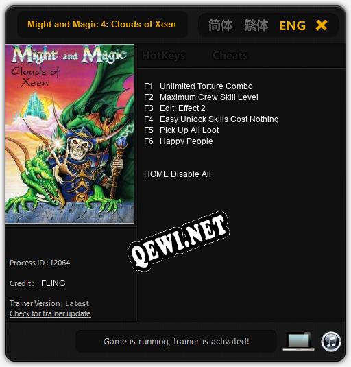 Трейнер для Might and Magic 4: Clouds of Xeen [v1.0.2]