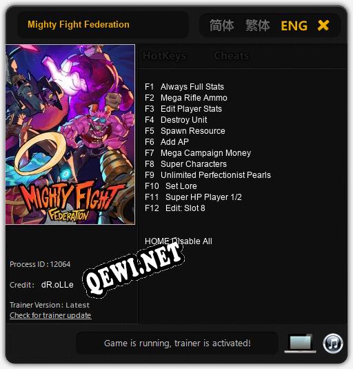 Mighty Fight Federation: Читы, Трейнер +12 [dR.oLLe]