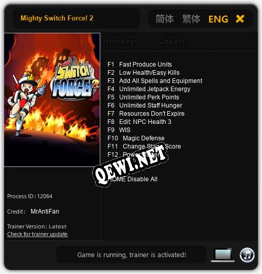 Mighty Switch Force! 2: Трейнер +12 [v1.9]