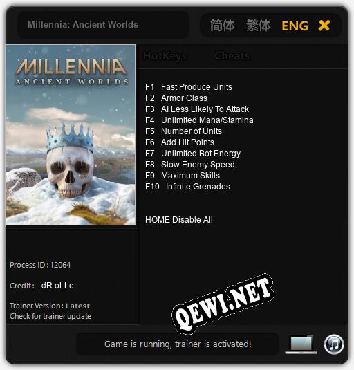Millennia: Ancient Worlds: ТРЕЙНЕР И ЧИТЫ (V1.0.37)