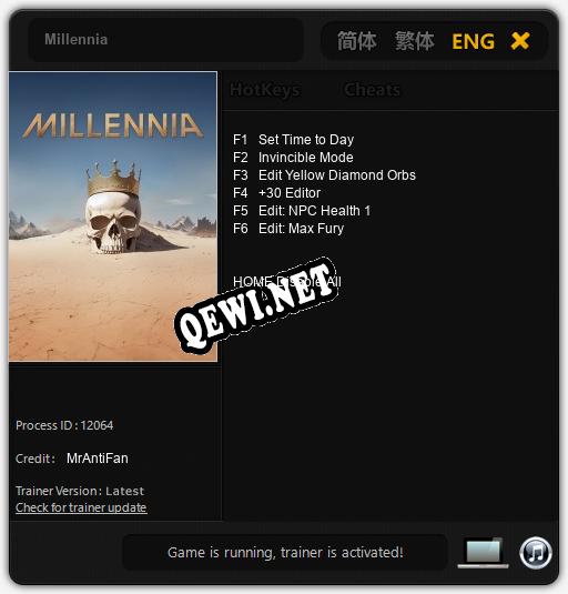 Трейнер для Millennia [v1.0.2]