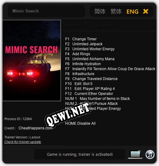 Трейнер для Mimic Search [v1.0.5]