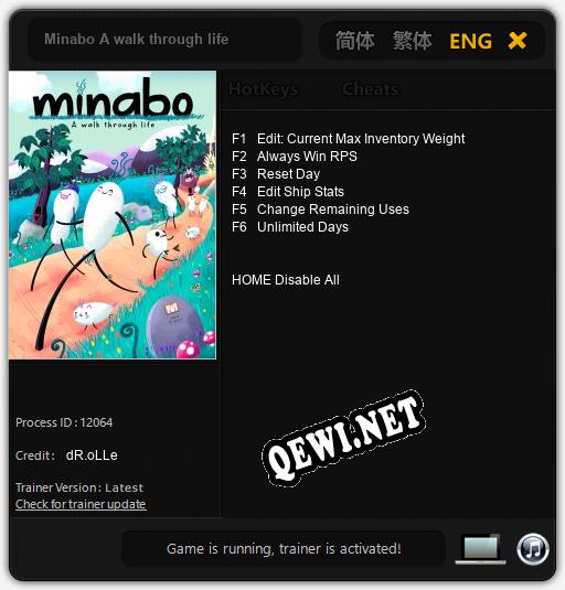 Трейнер для Minabo A walk through life [v1.0.5]