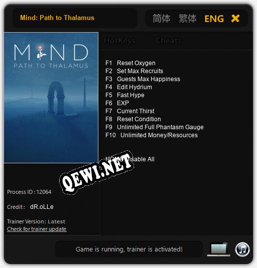 Mind: Path to Thalamus: Трейнер +10 [v1.2]