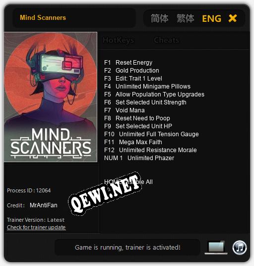Трейнер для Mind Scanners [v1.0.1]