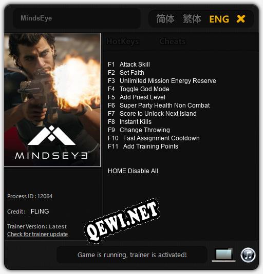 MindsEye: Читы, Трейнер +11 [FLiNG]