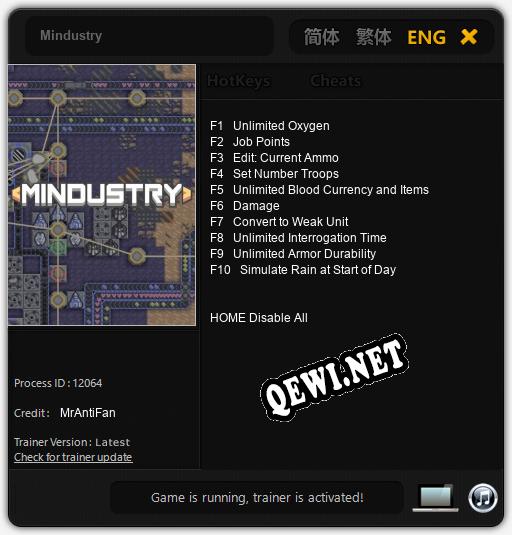 Трейнер для Mindustry [v1.0.9]