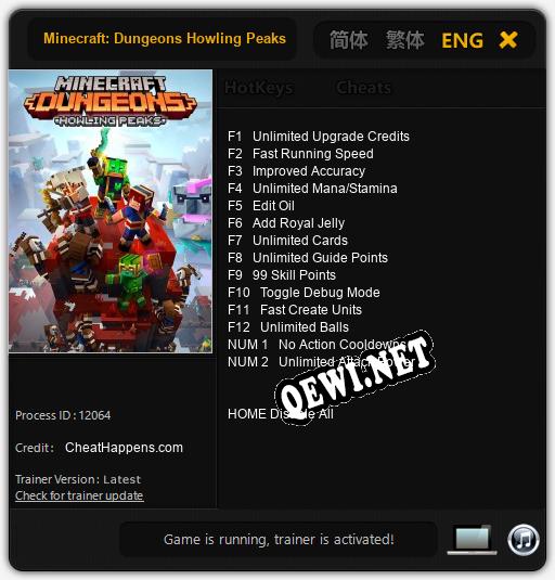 Minecraft: Dungeons Howling Peaks: Читы, Трейнер +14 [CheatHappens.com]