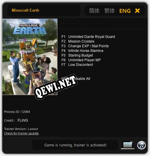 Трейнер для Minecraft Earth [v1.0.2]