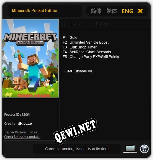Трейнер для Minecraft: Pocket Edition [v1.0.5]