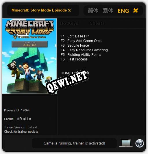 Minecraft: Story Mode Episode 5: Order Up!: Читы, Трейнер +6 [dR.oLLe]