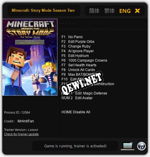 Minecraft: Story Mode Season Two Episode 2: Giant Consequences: ТРЕЙНЕР И ЧИТЫ (V1.0.7)