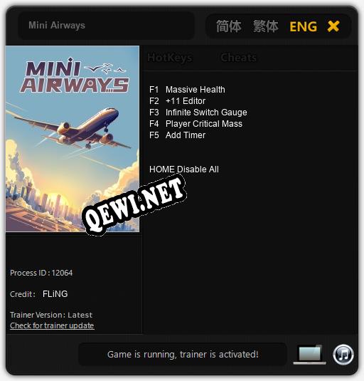 Трейнер для Mini Airways [v1.0.3]