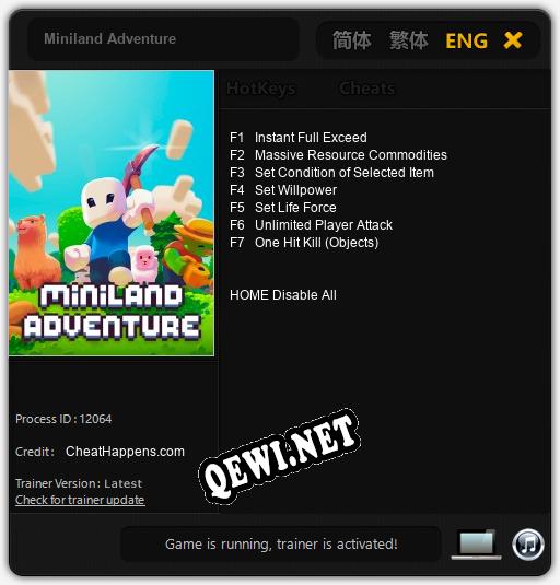 Трейнер для Miniland Adventure [v1.0.7]