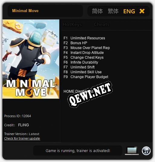 Трейнер для Minimal Move [v1.0.7]