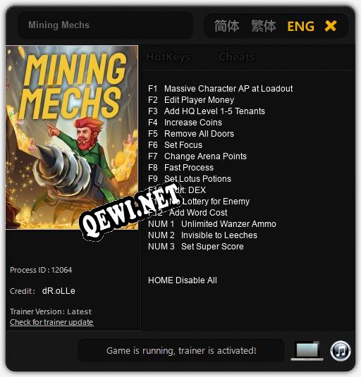 Трейнер для Mining Mechs [v1.0.9]