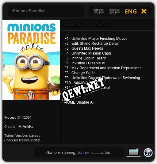 Minions Paradise: Трейнер +11 [v1.9]