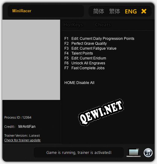 MiniRacer: Трейнер +7 [v1.8]