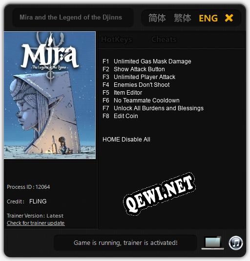 Трейнер для Mira and the Legend of the Djinns [v1.0.9]