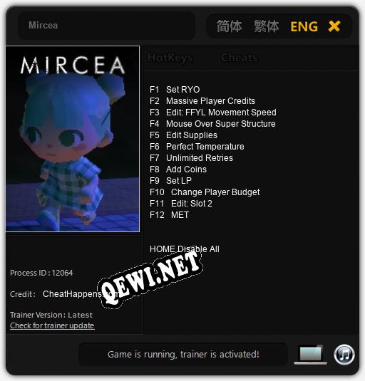 Mircea: Трейнер +12 [v1.8]