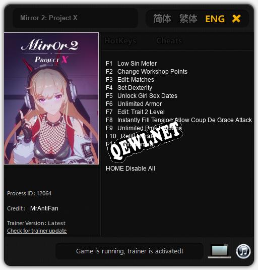 Mirror 2: Project X: Читы, Трейнер +11 [MrAntiFan]