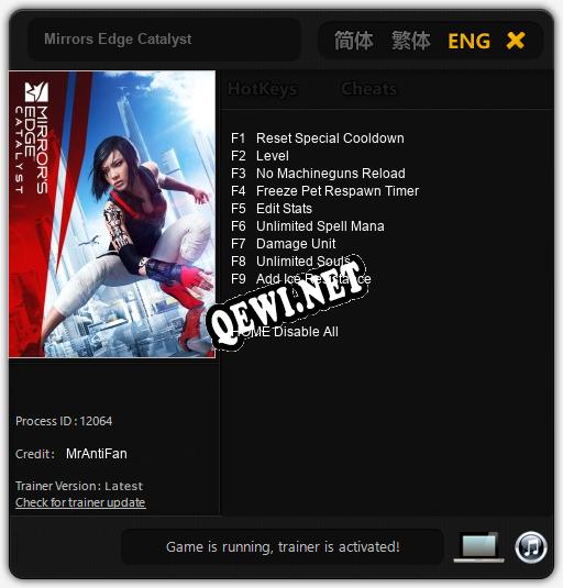 Трейнер для Mirrors Edge Catalyst [v1.0.4]