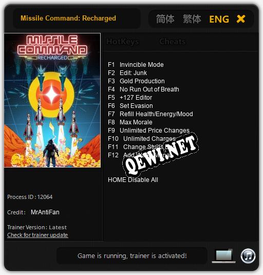 Missile Command: Recharged: ТРЕЙНЕР И ЧИТЫ (V1.0.9)