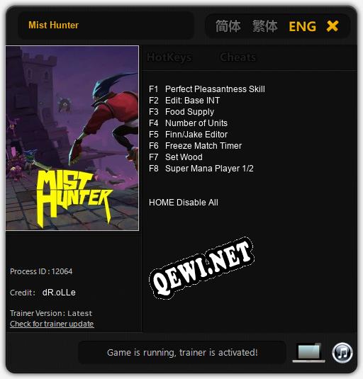 Mist Hunter: ТРЕЙНЕР И ЧИТЫ (V1.0.82)