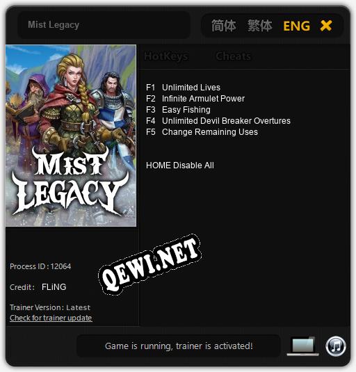 Mist Legacy: Трейнер +5 [v1.4]