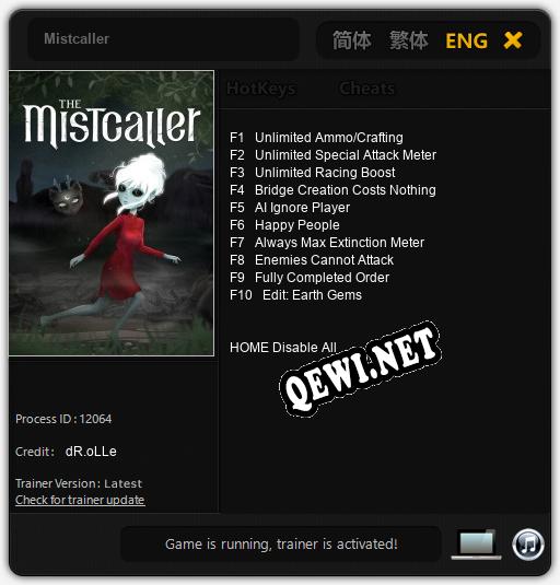 Mistcaller: ТРЕЙНЕР И ЧИТЫ (V1.0.69)