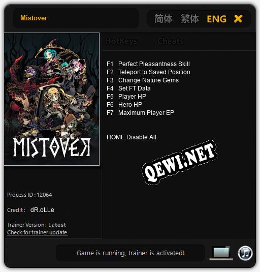 Mistover: Читы, Трейнер +7 [dR.oLLe]