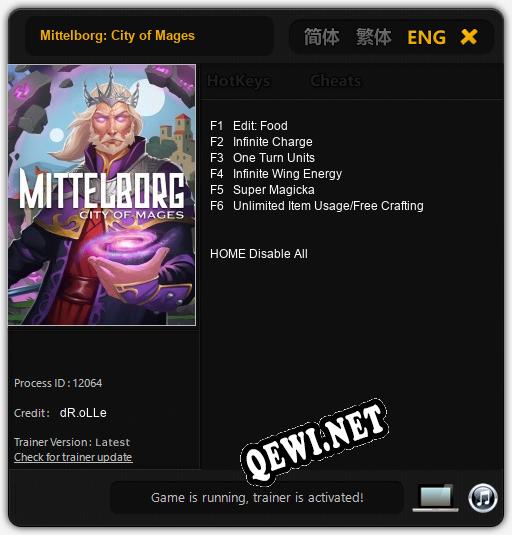 Трейнер для Mittelborg: City of Mages [v1.0.2]