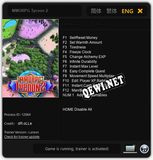 MMORPG Tycoon 2: ТРЕЙНЕР И ЧИТЫ (V1.0.81)