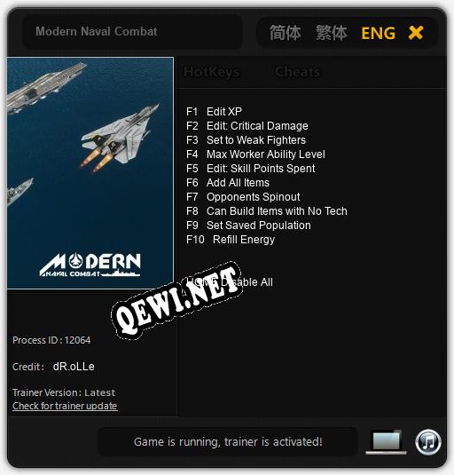 Трейнер для Modern Naval Combat [v1.0.2]