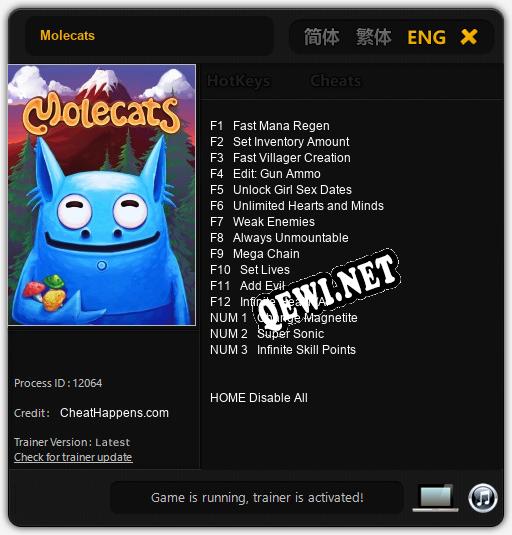 Трейнер для Molecats [v1.0.5]