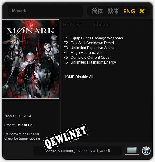 Monark: ТРЕЙНЕР И ЧИТЫ (V1.0.56)