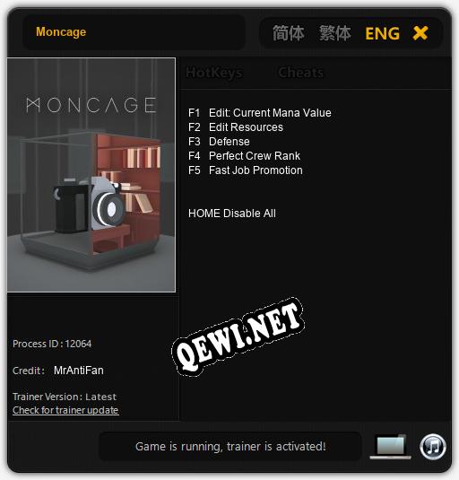 Moncage: Трейнер +5 [v1.7]