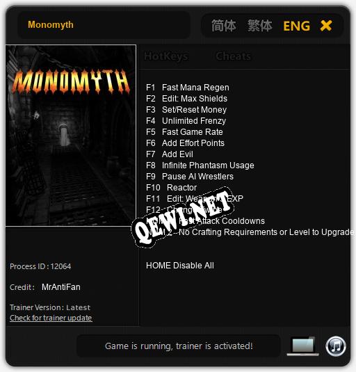 Monomyth: Читы, Трейнер +14 [MrAntiFan]