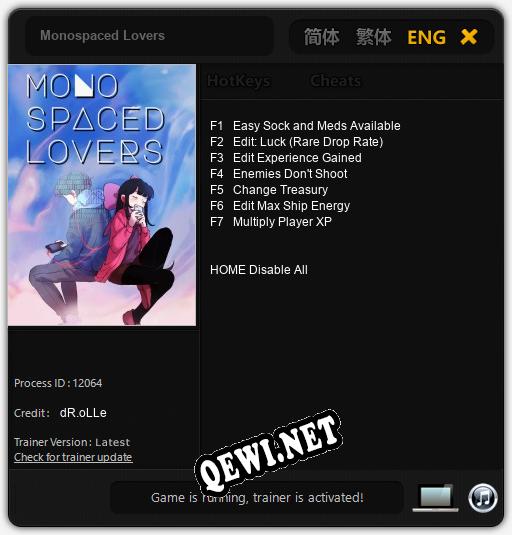 Monospaced Lovers: ТРЕЙНЕР И ЧИТЫ (V1.0.18)
