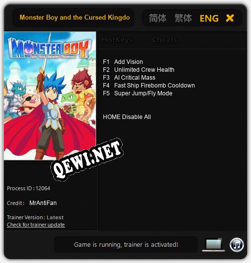 Monster Boy and the Cursed Kingdom: Читы, Трейнер +5 [MrAntiFan]