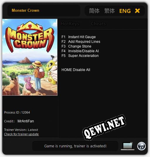 Monster Crown: ТРЕЙНЕР И ЧИТЫ (V1.0.3)