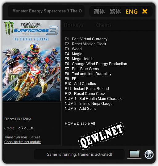 Monster Energy Supercross 3 The Official Video Game: ТРЕЙНЕР И ЧИТЫ (V1.0.90)