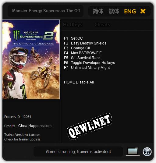 Monster Energy Supercross The Official Videogame 2: Трейнер +7 [v1.7]
