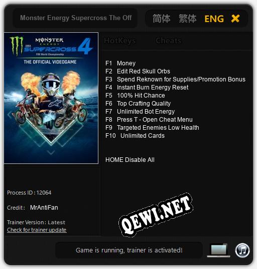 Трейнер для Monster Energy Supercross The Official Videogame 4 [v1.0.2]