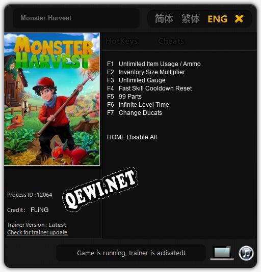 Monster Harvest: ТРЕЙНЕР И ЧИТЫ (V1.0.90)