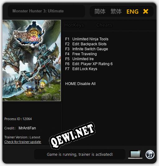 Monster Hunter 3: Ultimate: Читы, Трейнер +7 [MrAntiFan]