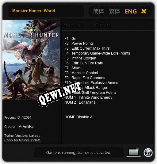 Monster Hunter: World: Читы, Трейнер +14 [MrAntiFan]