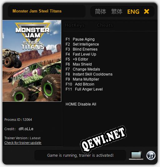 Monster Jam Steel Titans: Трейнер +11 [v1.4]