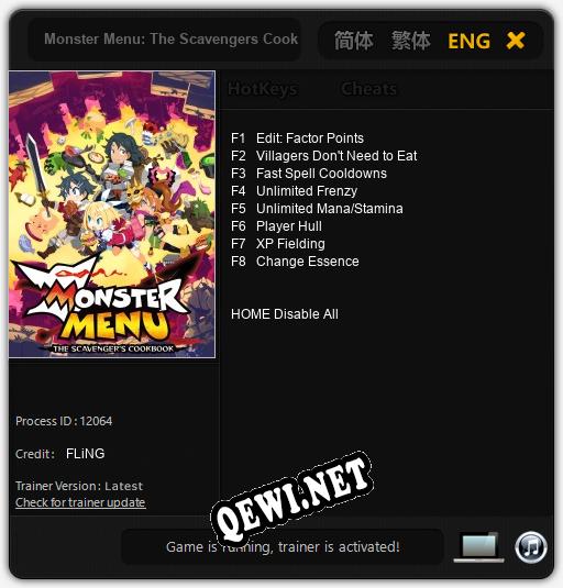Monster Menu: The Scavengers Cookbook: Трейнер +8 [v1.3]