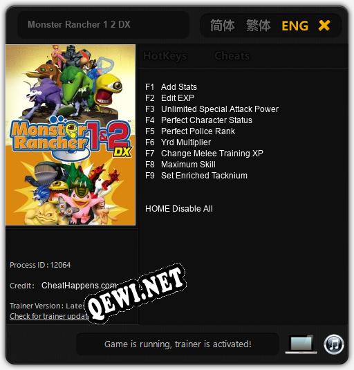 Monster Rancher 1 2 DX: Читы, Трейнер +9 [CheatHappens.com]